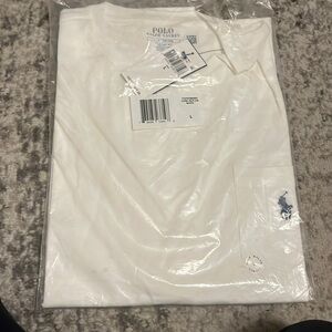 Polo Ralph Lauren men’s white t shirt with side pocket size large